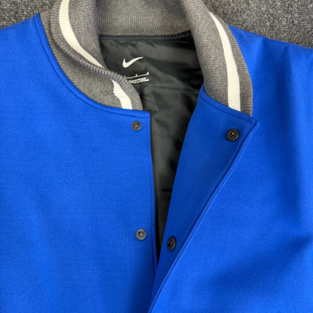 Nike Team‎ Player Letterman Jacket Mens Large (L) Blue Gray DJ5971-493 NWT - Picture 5 of 10